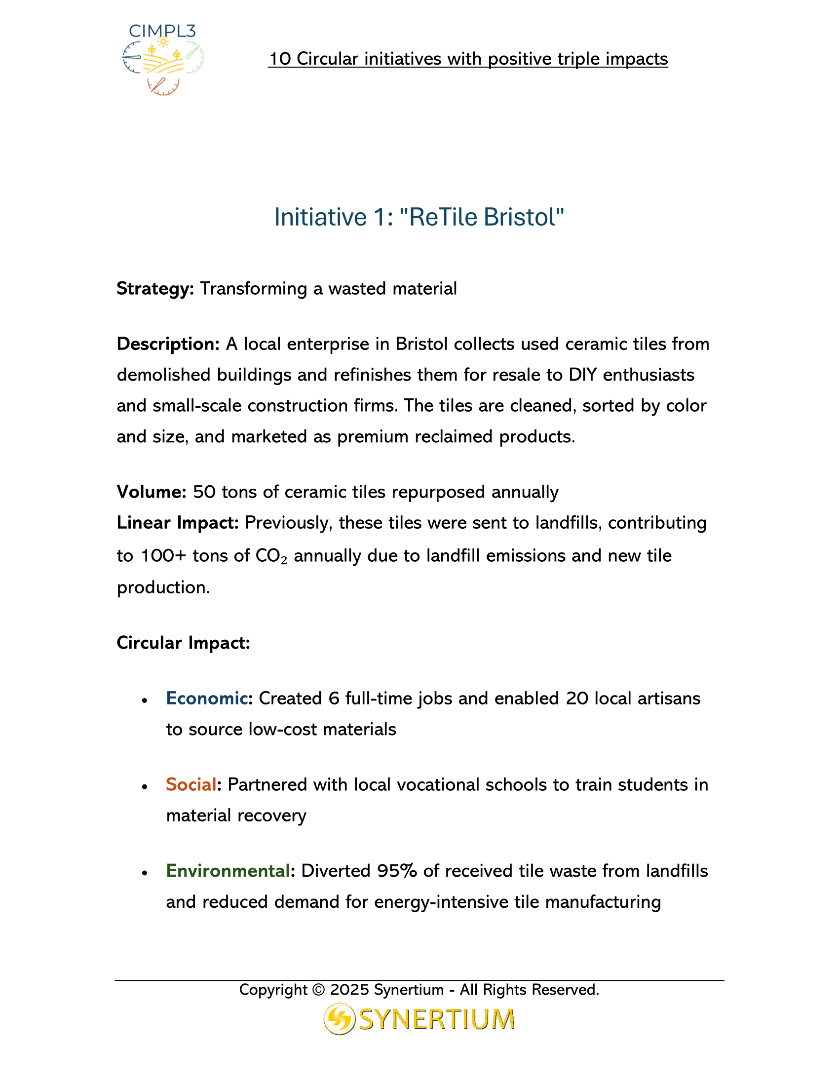 Page 1 of 10 of the circular initiatives document